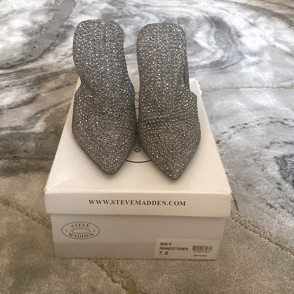 Steve Madden Rhinestone high heeled Mules - Picture 1 of 5